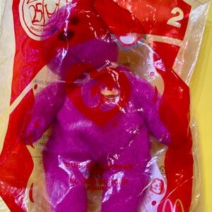 Ty Fuchsia Burger the Bear Plush Bear